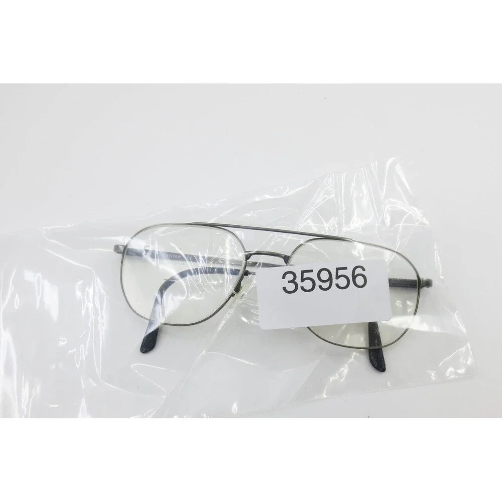 Aristar Aviator Eyeglass Frames Gunmetal Gray Double Bridge 145mm Color 054
